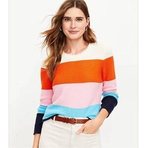 Loft Rainbow striped sweater size L